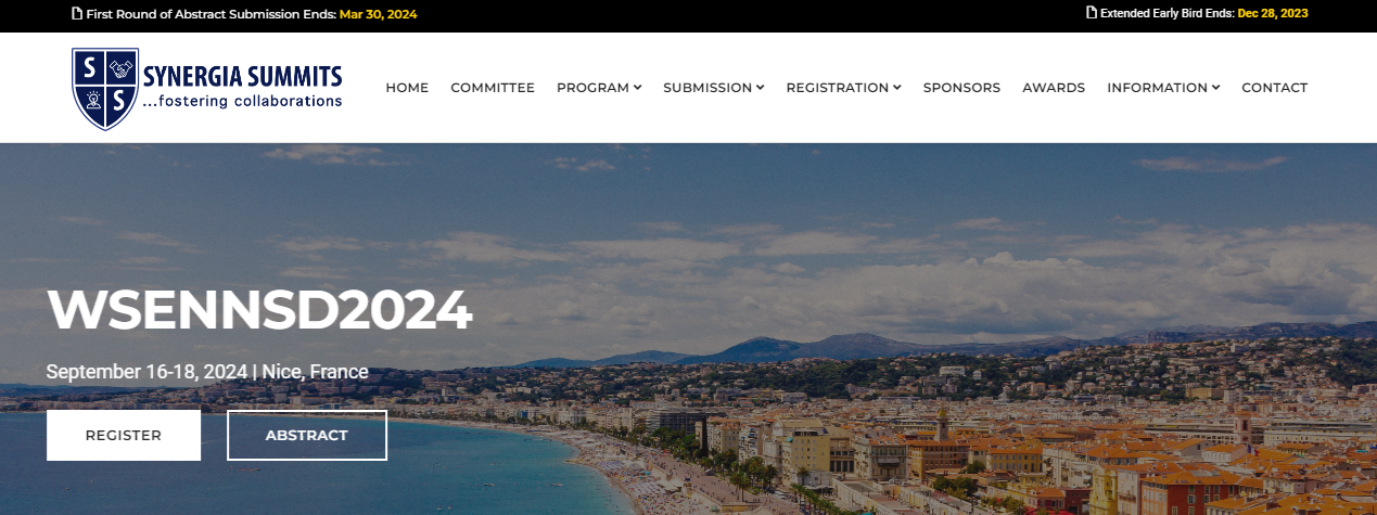 World Summit on Neuroscience and Nervous System Disorders (WSNNSD2024), Nice, France