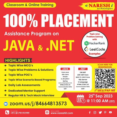 Best 100% Job Placement Training Institute In Hyderabad | NareshIT, Online Event