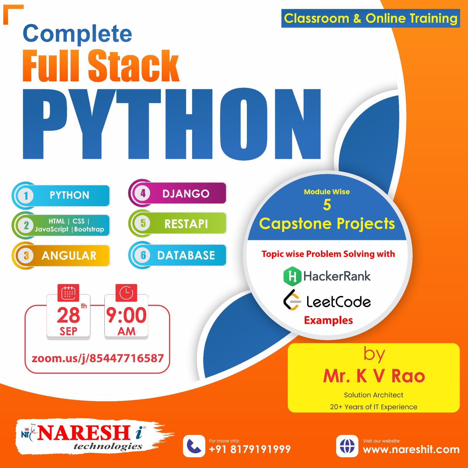 Attend a Free Demo On Full Stack Python Online Training in NareshIT, Online Event