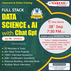 Attend a Free Demo On Full Stack Data Science & AI Online Training in NareshIT
