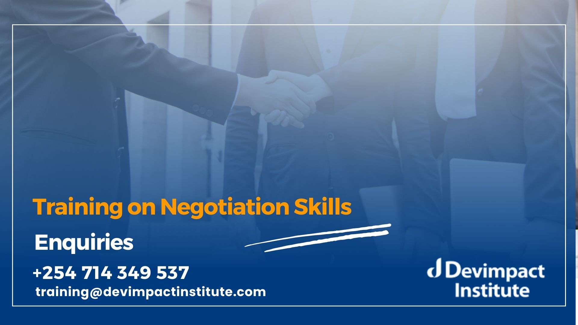 Training on Negotiation Skills, Devimpact Institute, Nairobi, Kenya