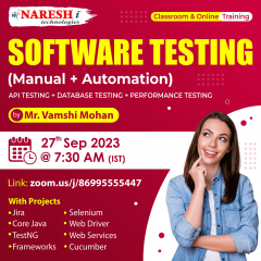 Free Demo On Software Testing Online Training in NareshIT