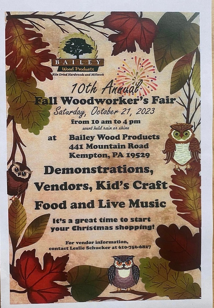 10th Annual Woodworker's Fair at Bailey Wood Products, Kempton, Pennsylvania, United States
