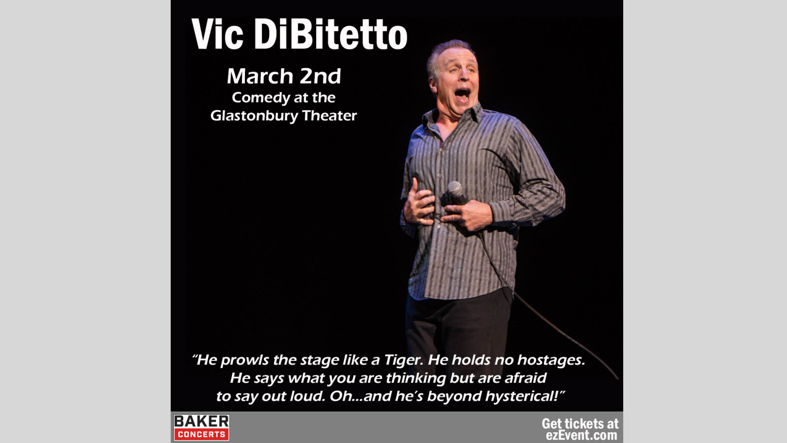 Vic DiBitetto at the Glastonbury Theater on March 2nd, 2024 for Comedy Night in Glastonbury, CT, Glastonbury, Connecticut, United States