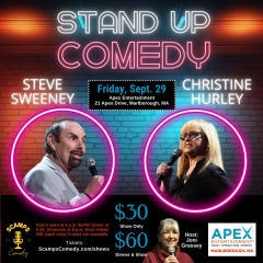 Comedy at Apex Entertainment Marlborough: Steve Sweeney and Christine Hurley