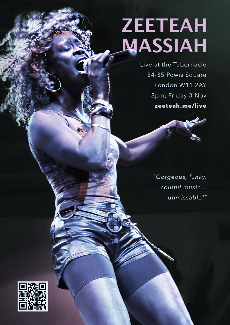 Zeeteah Massiah live at The Tabernacle on 3 Nov – "Gorgeous, funky, soulful music… unmissable!", London, England, United Kingdom