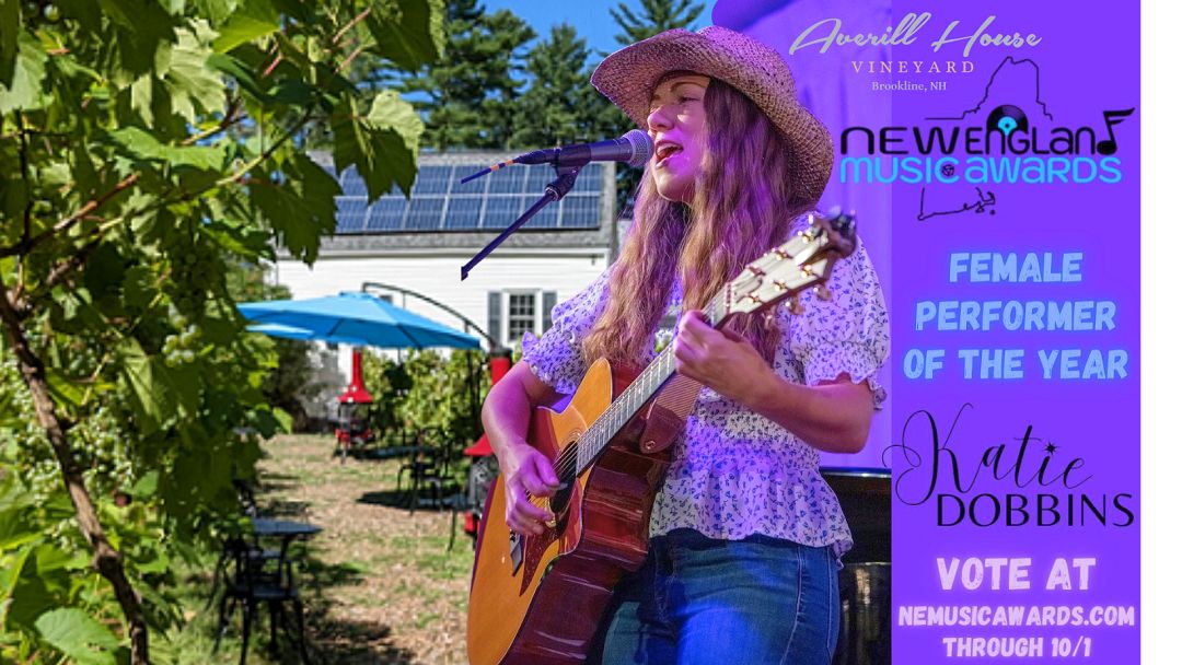 Live music, "female performers of the year" Nominee Katie Dobbins at Averill House Vineyard's, NH, Brookline, New Hampshire, United States