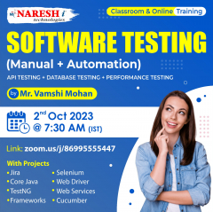 Free Demo On Software Testing 2nd oct  - Naresh IT