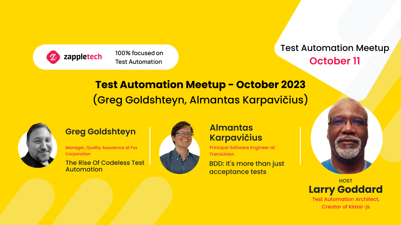Test Automation Meetup by ZappleTech, Online Event