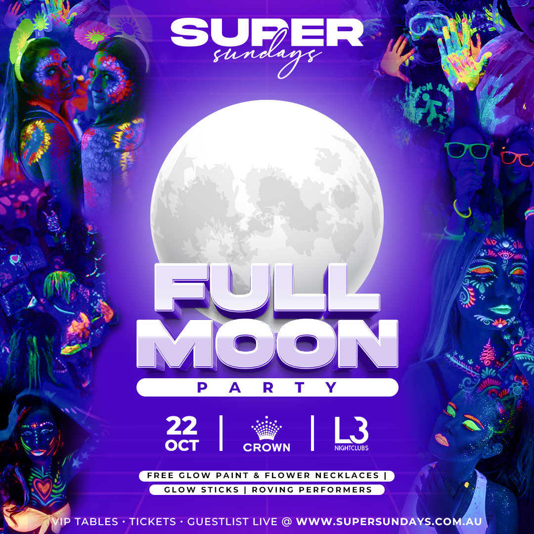 FULL MOON PARTY At Crown, Melbourne, Southbank, Victoria, Australia