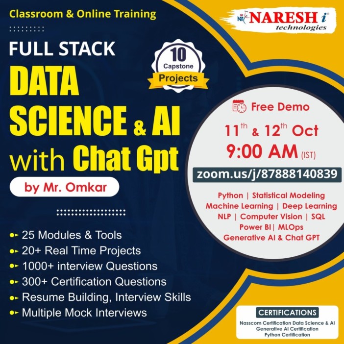 Best Full Stack Data Science & AI Training Institute In Hyderabad | NareshIT, Online Event