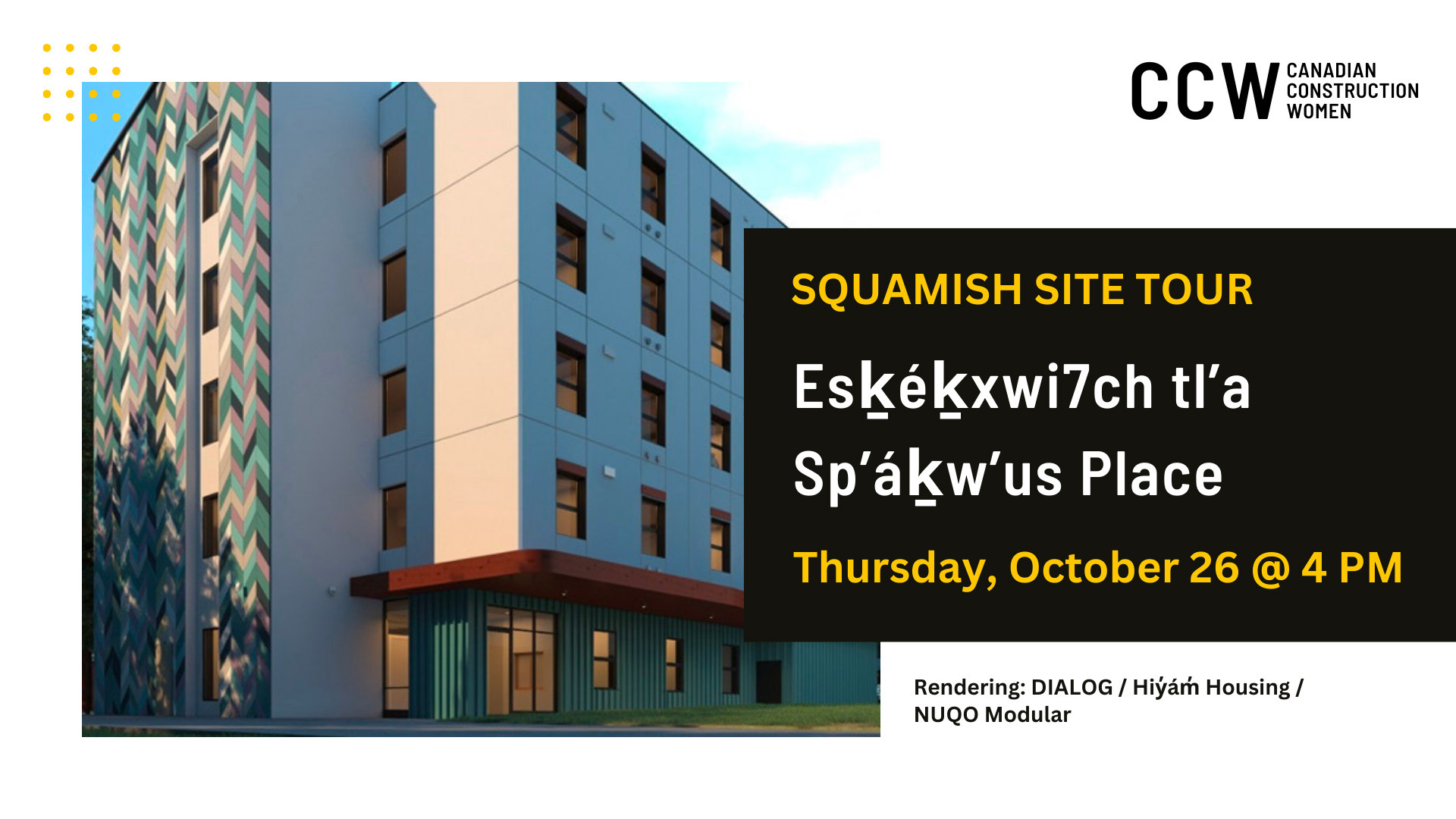 Modular Building Site Tour - Eskekxwi7ch tl'a Sp'akw'us Place - Oct. 26, Squamish, British Columbia, Canada