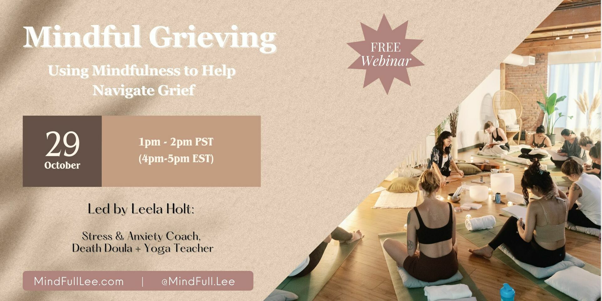 Mindful Grieving: Using Mindfulness to Help Navigate Grief (Free Webinar), Online Event