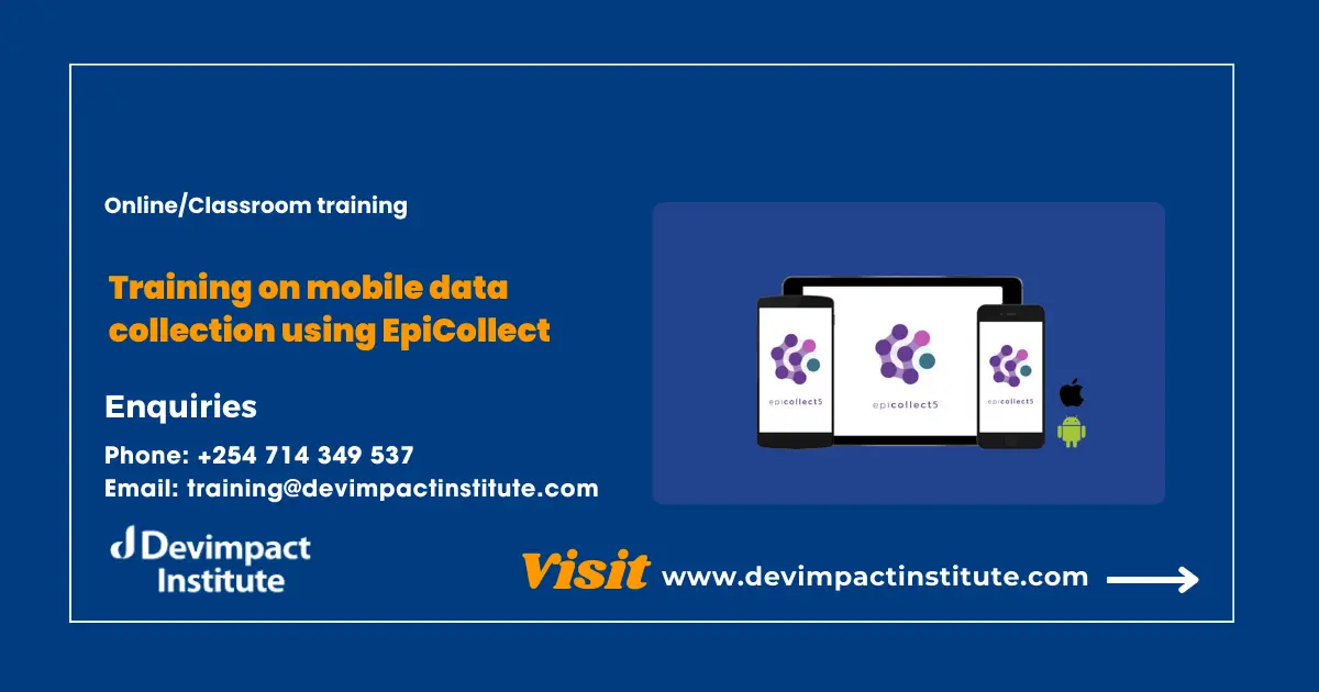 Training on mobile data collection using EpiCollect, Devimpact Institute, Nairobi, Kenya