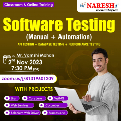 Free Online Demo On Software Testing in NareshIT