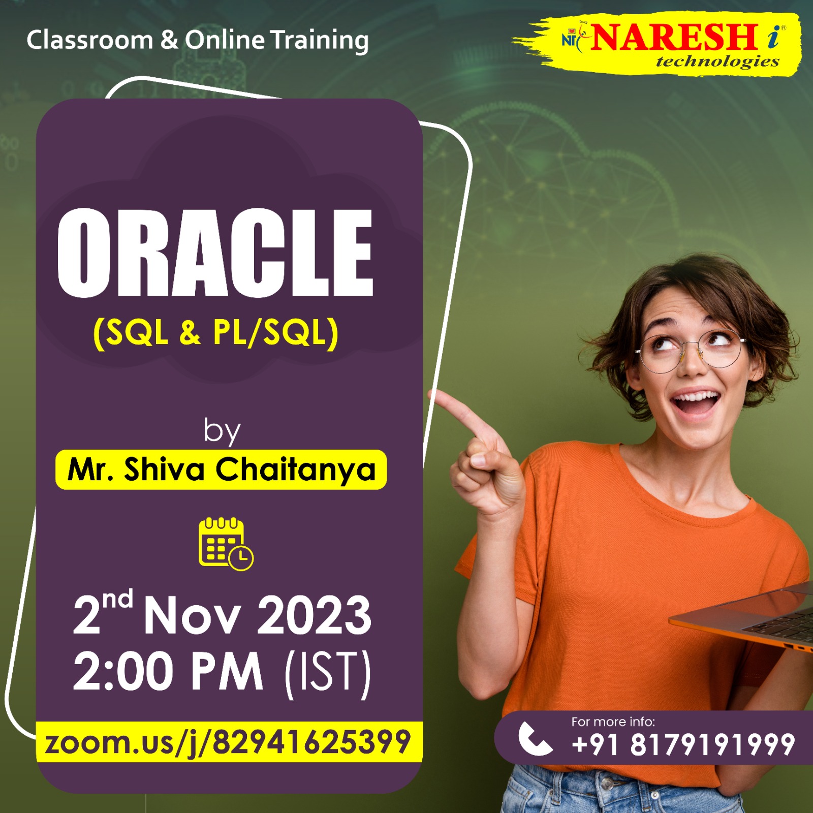 Free Demo On Oracle in NareshIT, Online Event