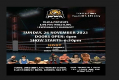 W W A Presents Pro Wrestling, Lewisham VS Haringey,26/11/2023, Lordship Lane Primary School, N22 5PS