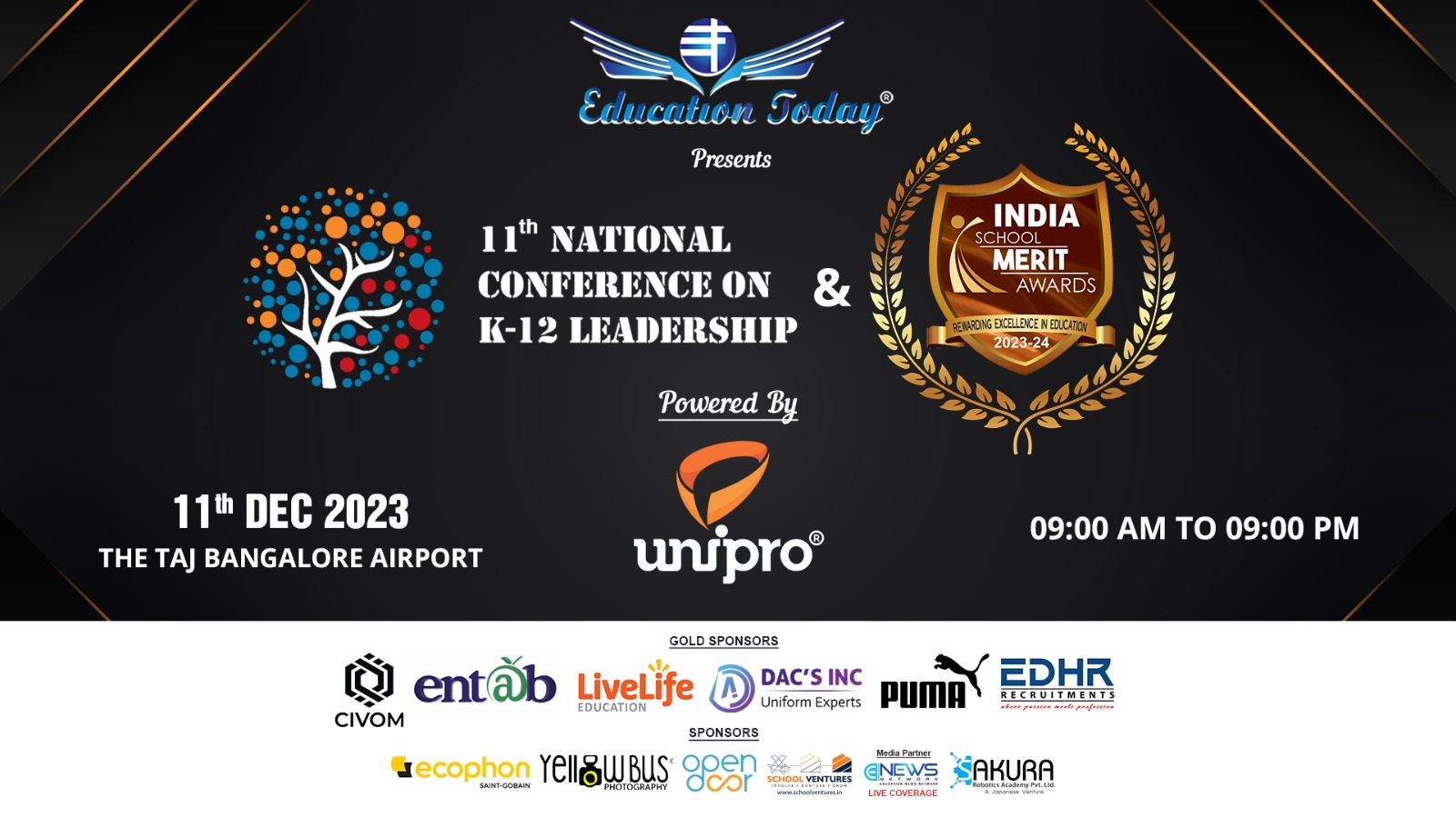 11th National Conference on K-12 Leadership & School Merit Awards 2023, Bangalore, Karnataka, India