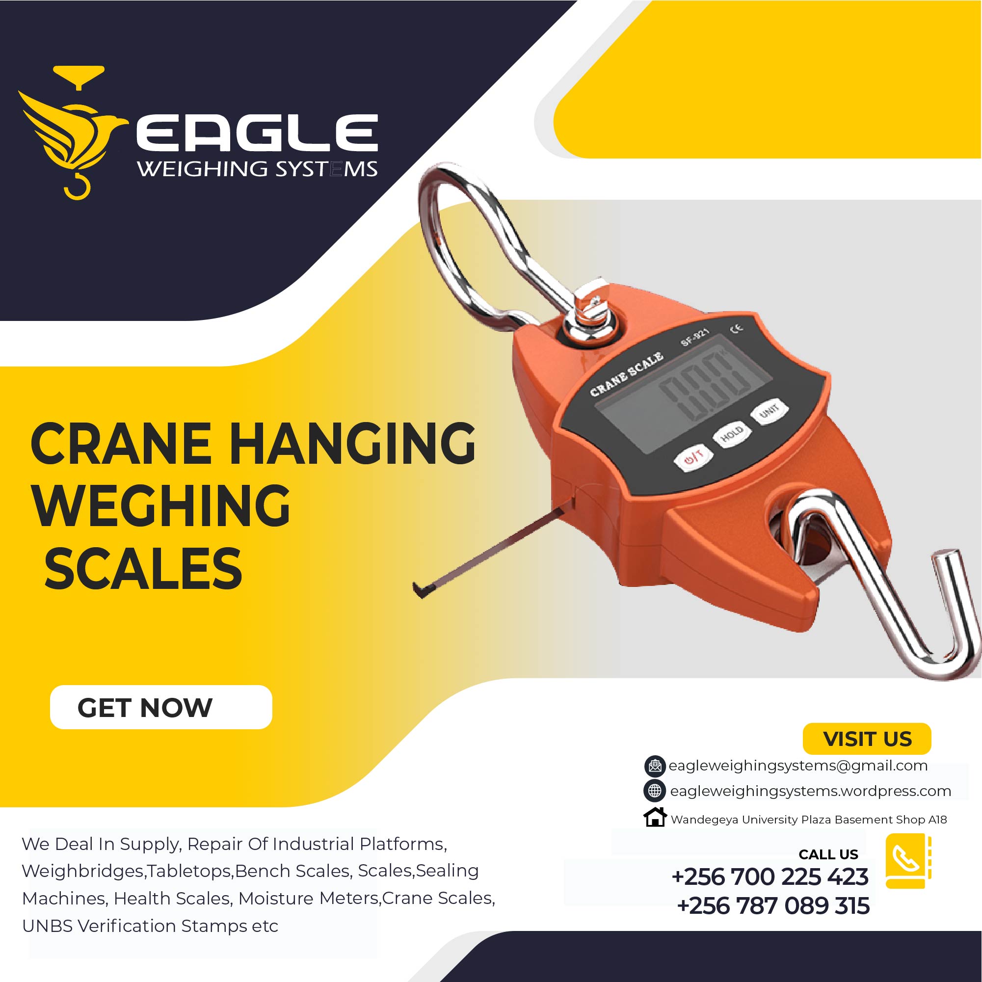 +256 (0) 787089315 Digital Crane Portable Electronic Weighing Scales, Kampala Central Division, Central, Uganda