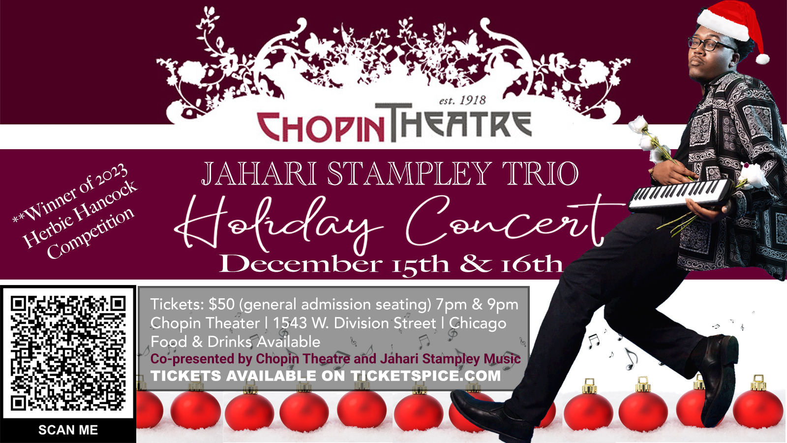 Jahari Stampley Trio Holiday Celebration, Chicago, Illinois, United States