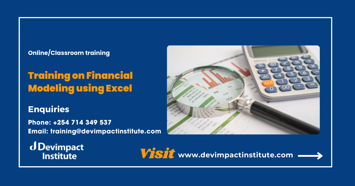 Training on Financial Modeling using Excel, Devimpact Institute, Nairobi, Kenya