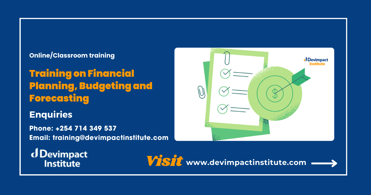 Training on Financial Planning, Budgeting and Forecasting, Select City/District/County, Nairobi, Kenya