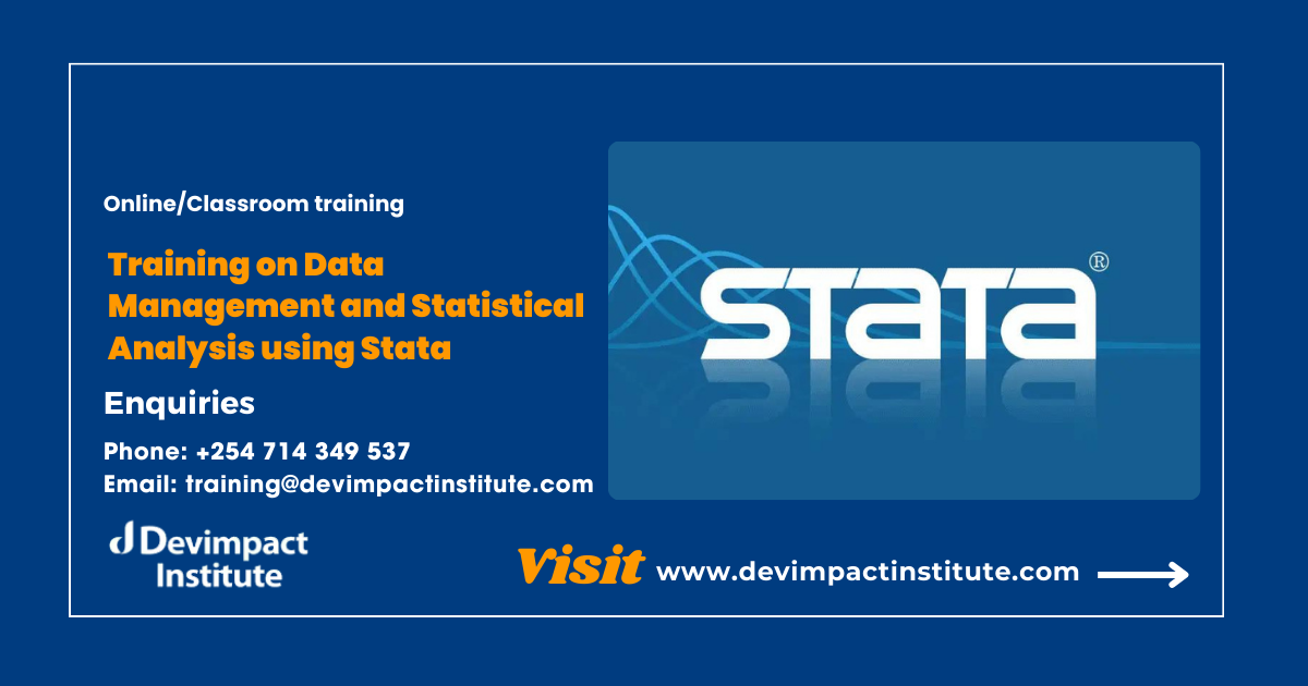 Training on Data Management and Statistical Analysis using Stata, Devimpact Institute, Nairobi, Kenya