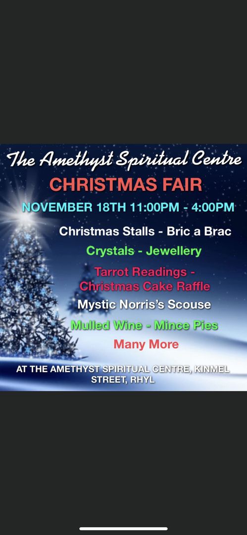 Annual Christmas Fair Amethyst Spiritual Centre, Rhyl, Wales, United Kingdom