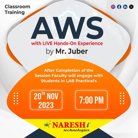 Best c AWS training in Ameerpet - Naresh IT, Hyderabad, Andhra Pradesh, India