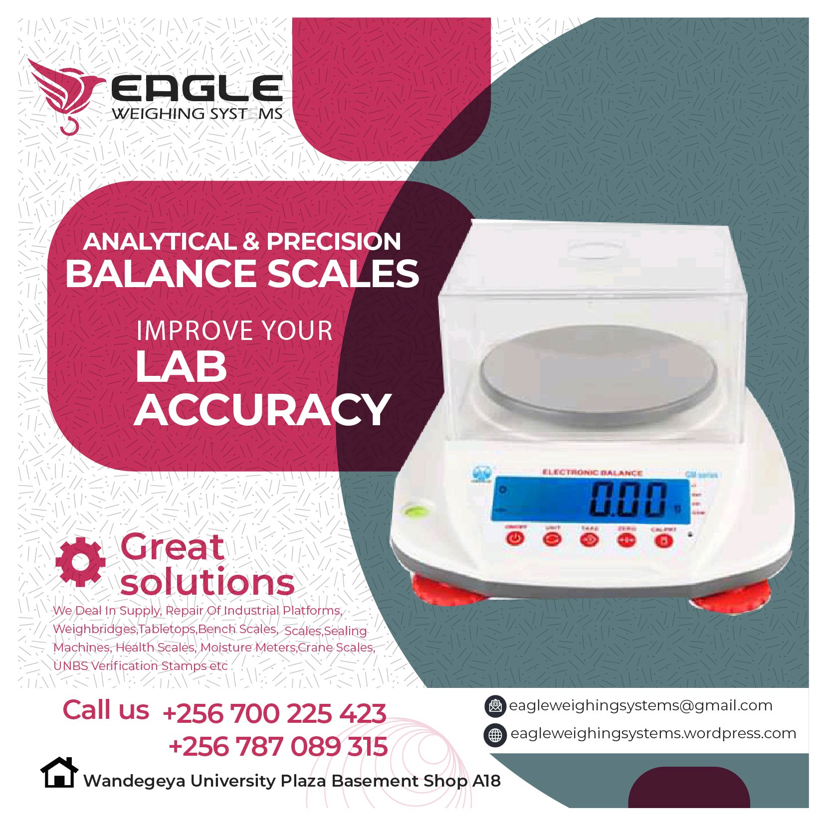 Table top electronic laboratory balance scales, Kampala Central Division, Central, Uganda