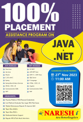 100% Placement Assistance Program On Java Developer & .Net.