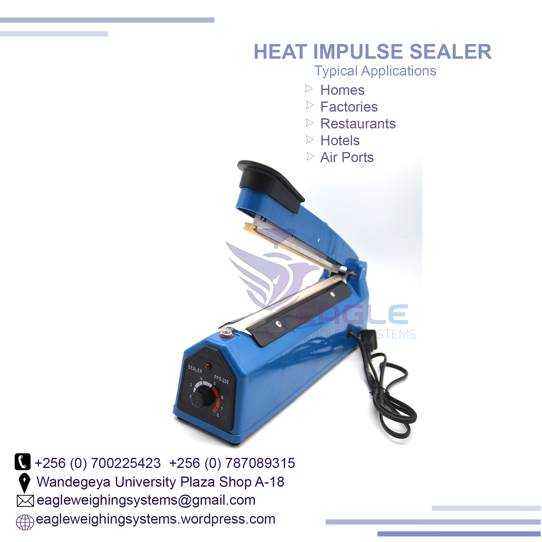 Pouch Impulse Heat Hot Sealer for Packing Uganda, Kampala Central Division, Central, Uganda