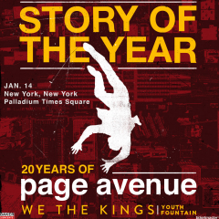 Story Of The Year : 20 Years of Page Avenue at Palladium Times Square in NYC on January 14th, 2024
