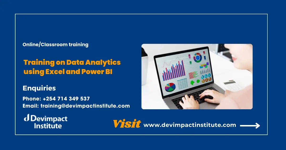 Training on Data Analytics using Excel and Power BI, Devimpact Institute, Nairobi, Kenya