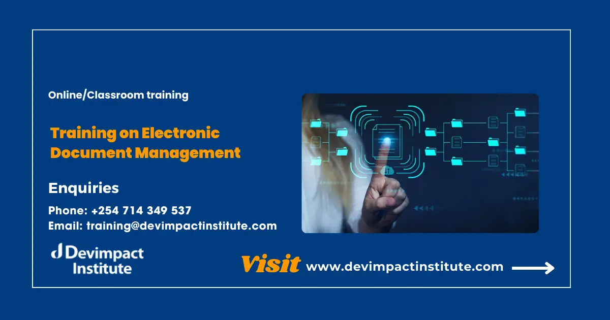 Training on Electronic Document Management, Devimpact Institute, Nairobi, Kenya