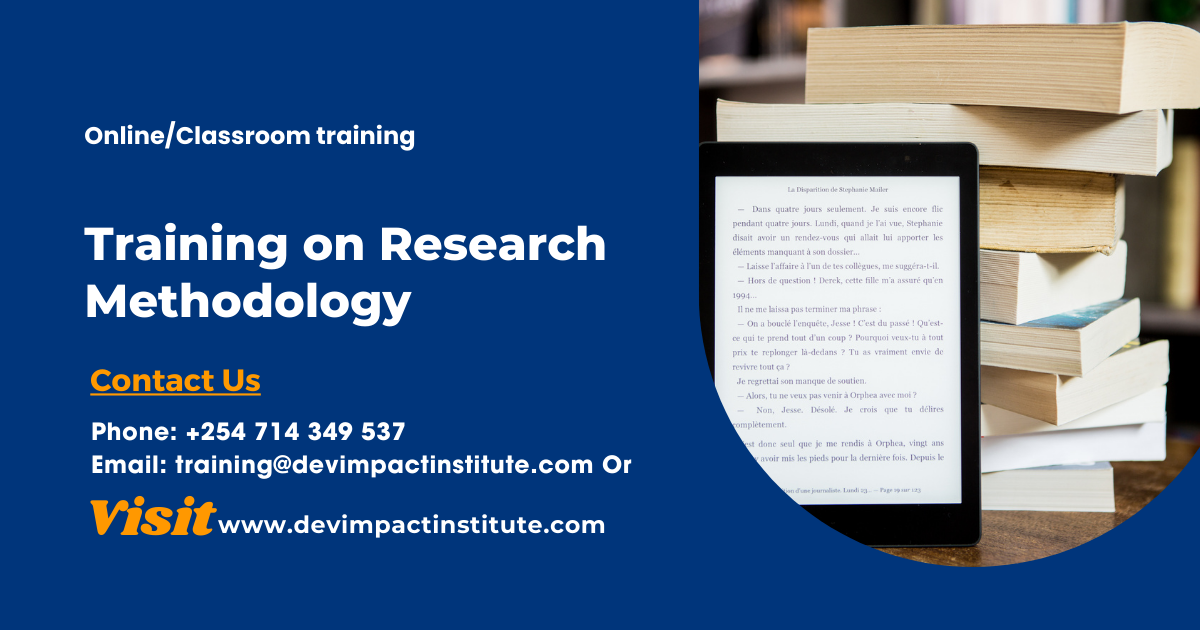 Training on Research Methodology, Devimpact Institute, Nairobi, Kenya