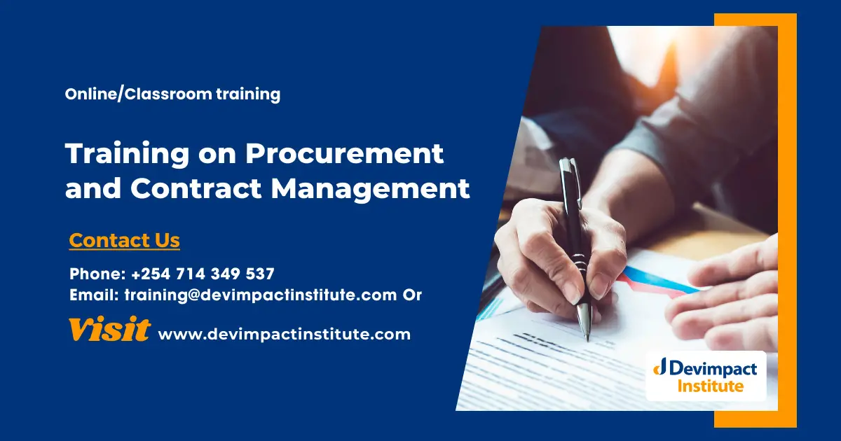 Training on Procurement and Contract Management, Devimpact Institute, Nairobi, Kenya