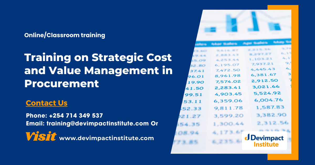 Training on Strategic Cost and Value Management in Procurement, Devimpact Institute, Nairobi, Kenya
