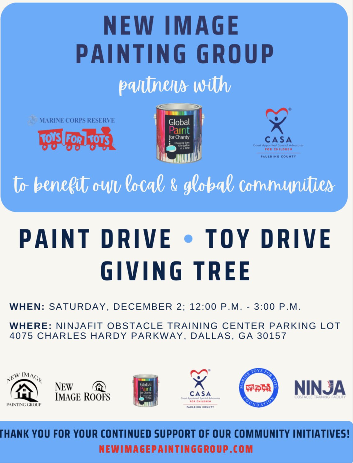 New Image Painting Group Partners with Global Paint for Charity, Henry, Georgia, United States