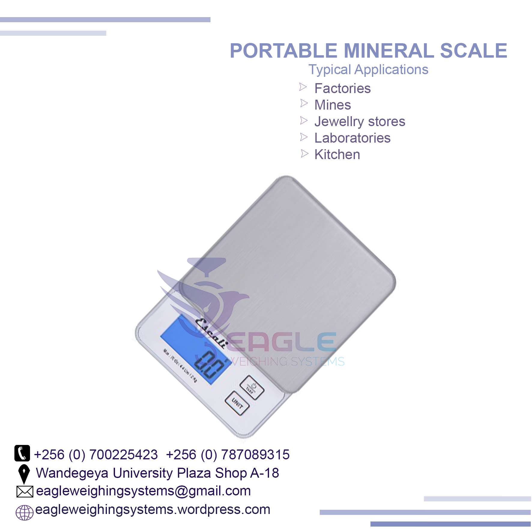 Waterproof Portable mineral, jewelry Scale for weighing fish in Kampala, Kampala Central Division, Central, Uganda