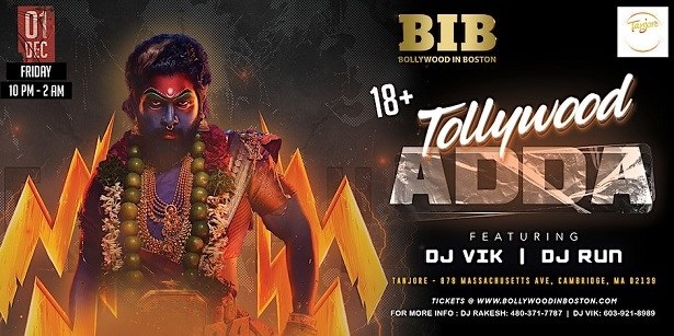 18+ TOLLYWOOD ADDA - SOUTH INDIAN NIGHT - DJ VIK - DJ RUN 2023, Cambridge, Maryland, United States