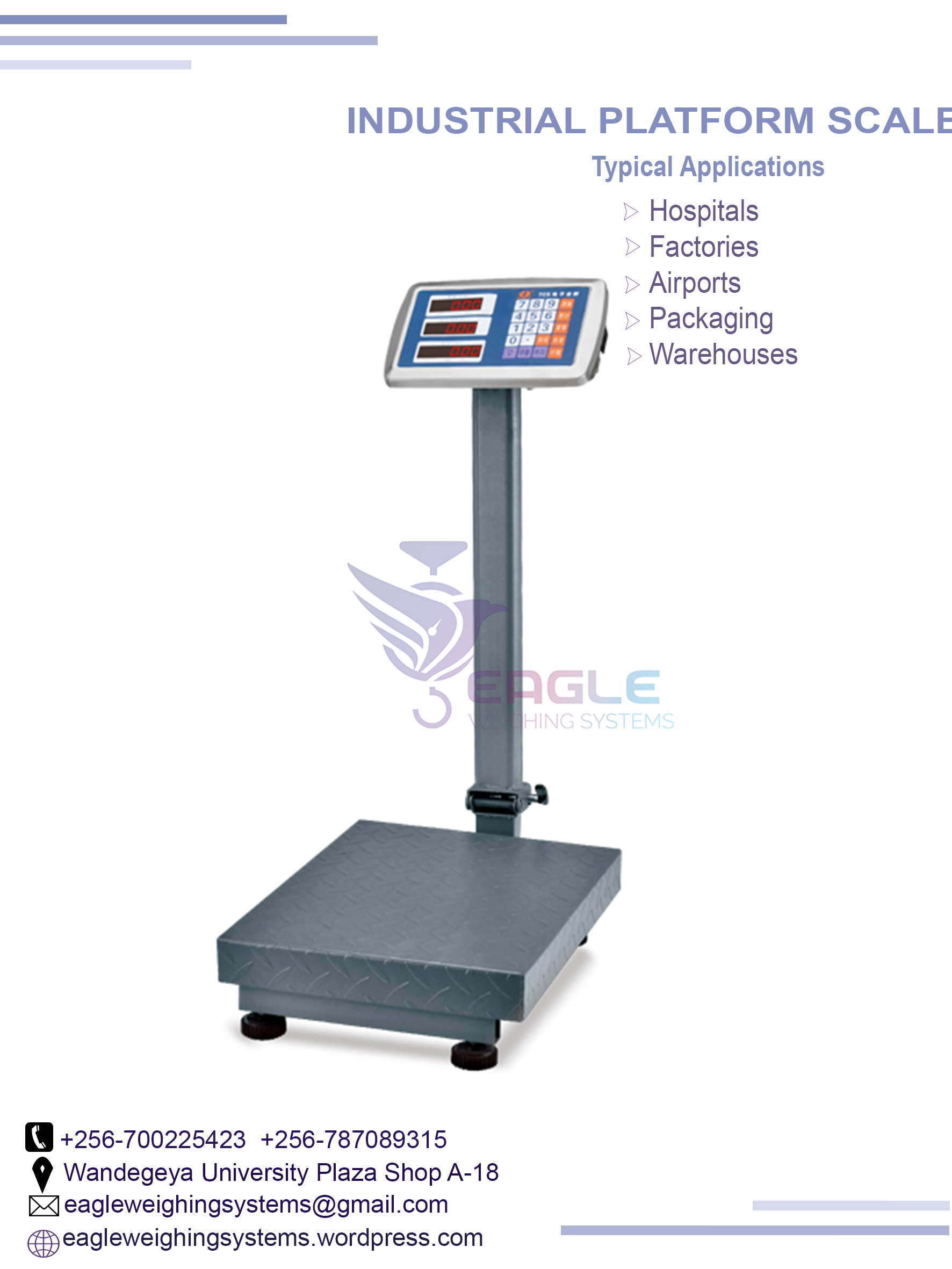 Electronic platform digital weighing scale with railing, Kampala Central Division, Central, Uganda