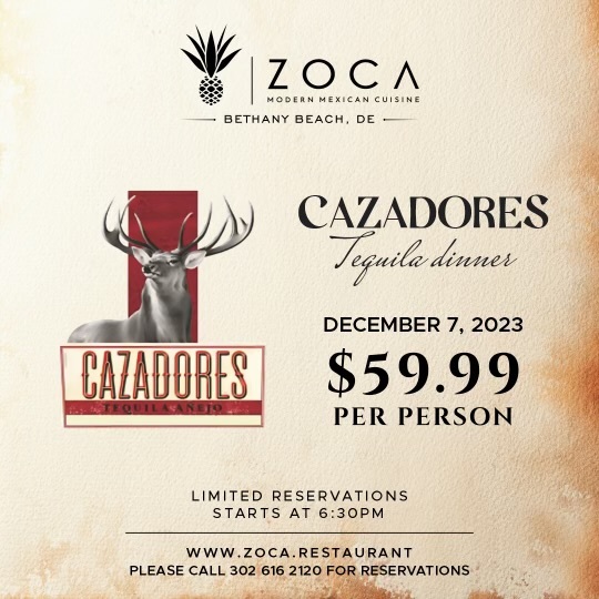 ZOCA Bethany December Tequila Dinner, Bethany Beach, Delaware, United States