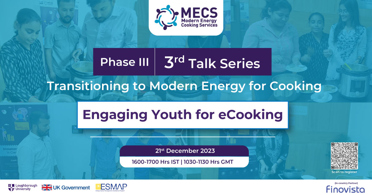 Transitioning to Modern Energy for Cooking: Engaging Youth For eCooking, Online Event