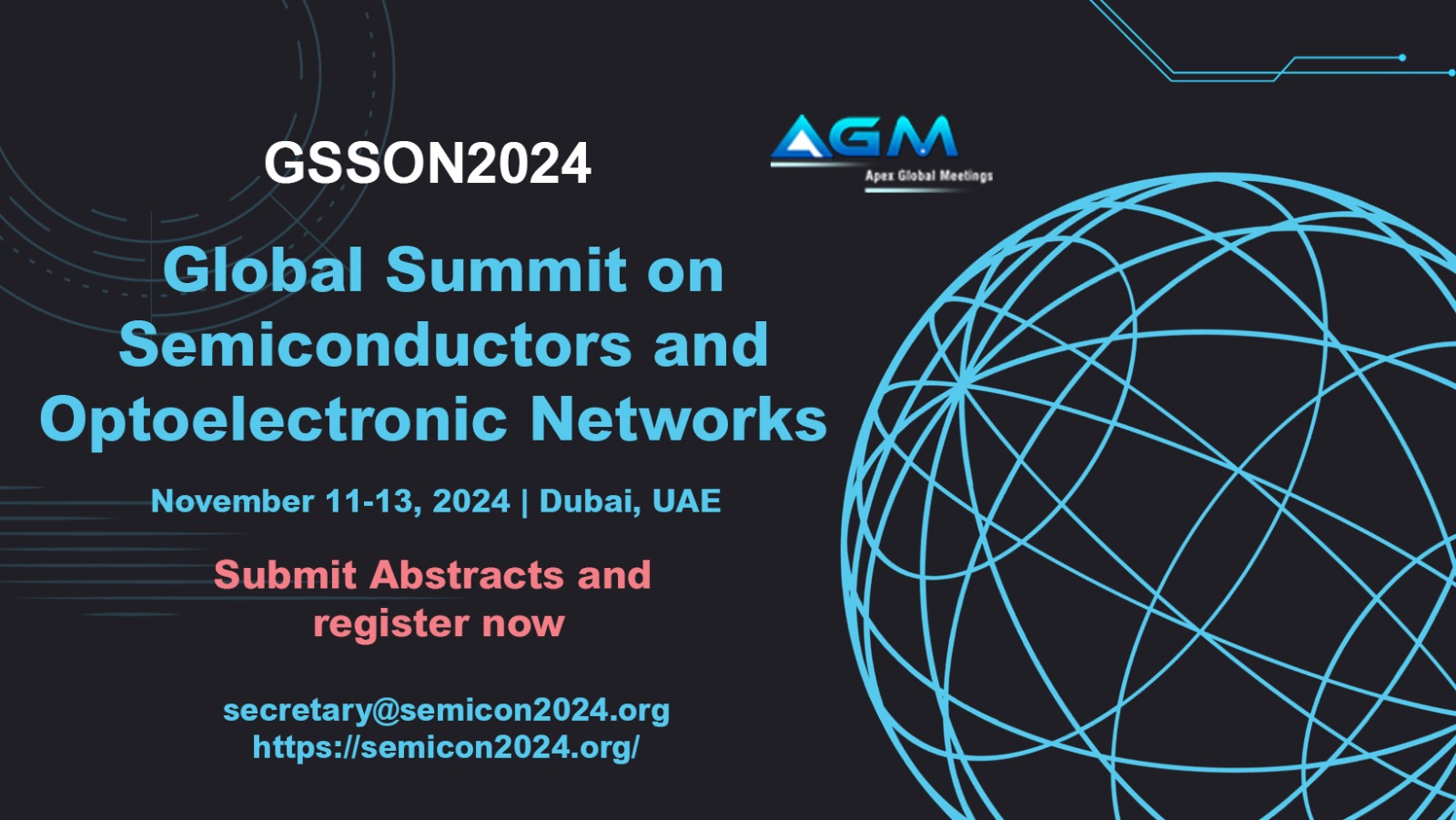 Global Summit on Semiconductors and Optoelectronic Networks, Dubai, United Arab Emirates