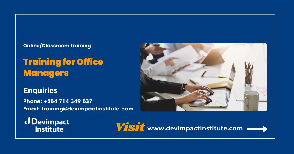 Training for Office Managers, Devimpact Institute, Nairobi, Kenya