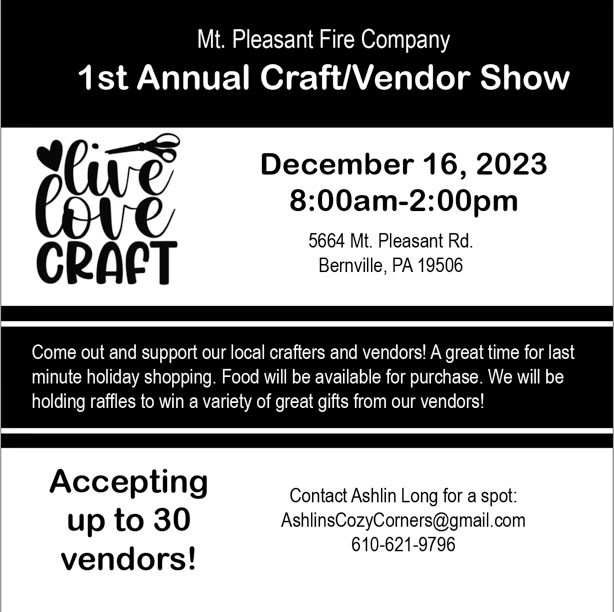 1st Annual Holiday Craft Show, Bernville, Pennsylvania, United States