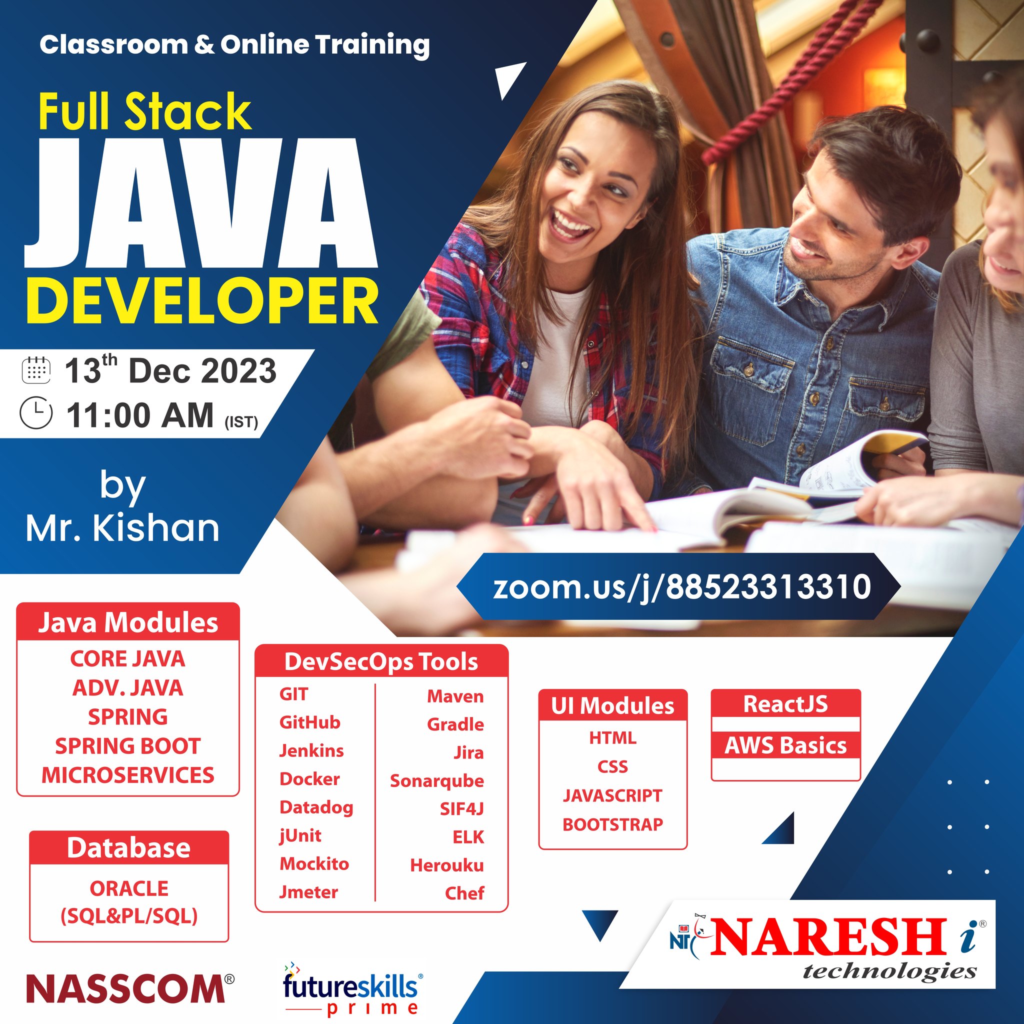 Full Stack Java Developer Course Training by Mr. Kishan - NareshIT, Online Event