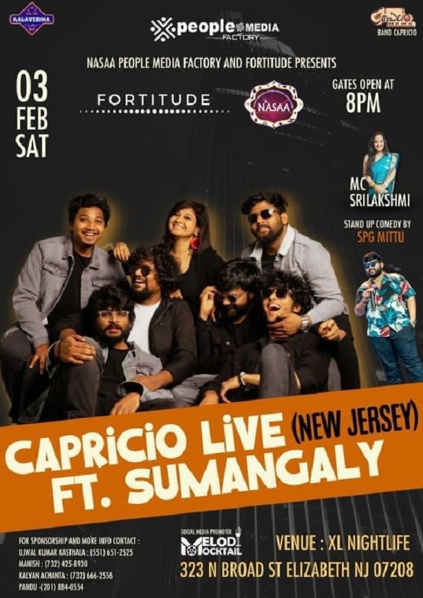 Band Capricio Live New Jersey FT Sumangaly (Age 21+), Elizabeth, New Jersey, United States