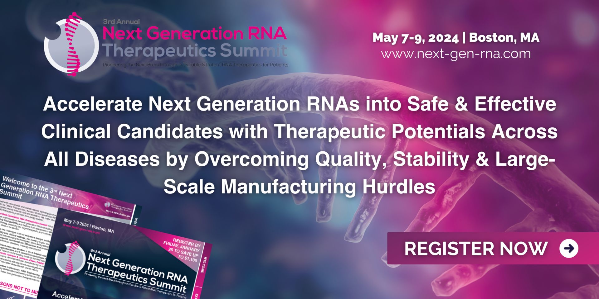 3rd Next Generation RNA Therapeutics Summit | May 7-9,, 2024 | Boston, MA, Boston, Massachusetts, United States